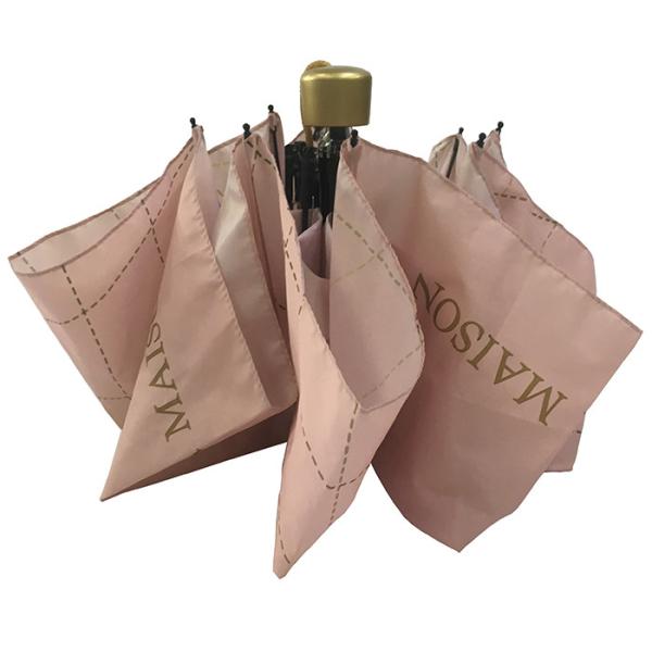 Buy Windproof 3 Folds Pongee Manual Open Umbrella With Custom Printing at wholesale prices