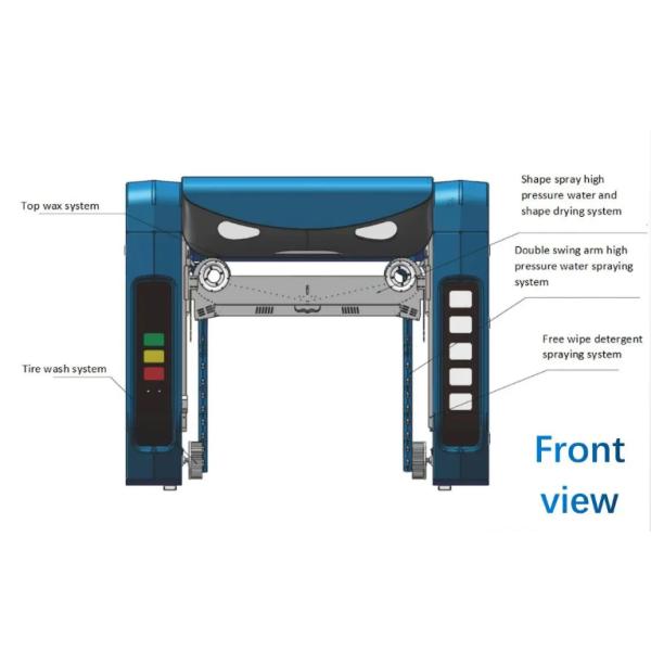 Touch Free Full Automatic Car Wash Machine System with Air Dryer ISO14001 Certified