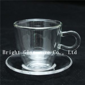 clear double wall thermo glasses, double wall coffee glass, tea set glass with
