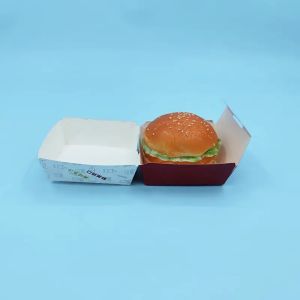 Fully Recyclable Folding Cardboard Hamburger Boxes Cookie Packaging