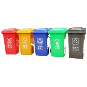 100LEnvironmental Sanitation Waste Bin Thickened Flip Trash Can with Wheels Garbage Sorting Trash Bin Manufacturer