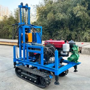 Wheeled Small Diesel Hydraulic Household Water Well Drilling Rig