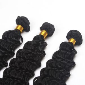Virgin Malaysian Remy Hair Extensions Deep Wave With Thick Bottom