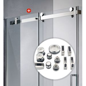 Frameless Glass Bathroom Door Kit with Shower Sliding Fitting Other Tray
