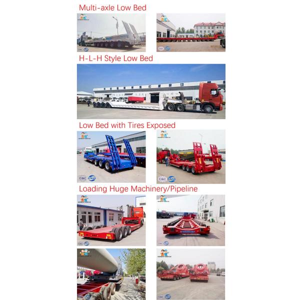 Mechanical Suspension 14 Meters 3 Axles Hydraulic Extendable Lowboy Trailer