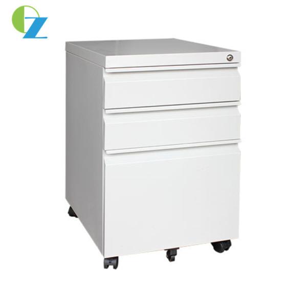 Office Steel Mobile Pedestal Cabinet With 3 Drawer Goose Neck Handle