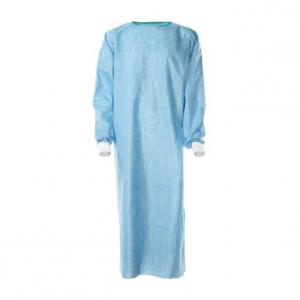 Quality Blue Disposable Surgical Gown / Sterile Reinforced Knitted Wrists Gowns for sale
