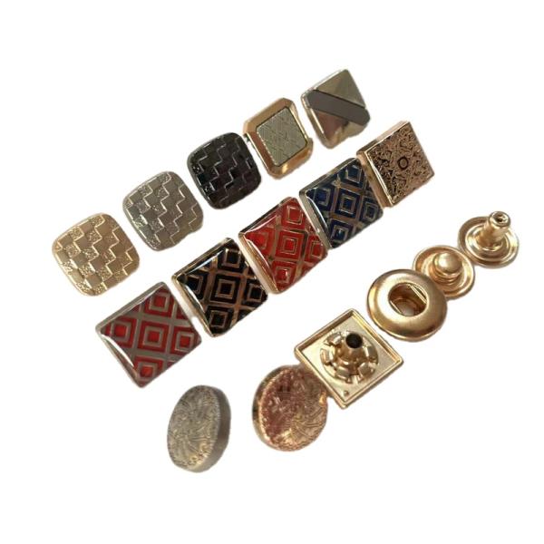 wholesale high quality custom engraved logo alloy cap gun metal snap button custom design