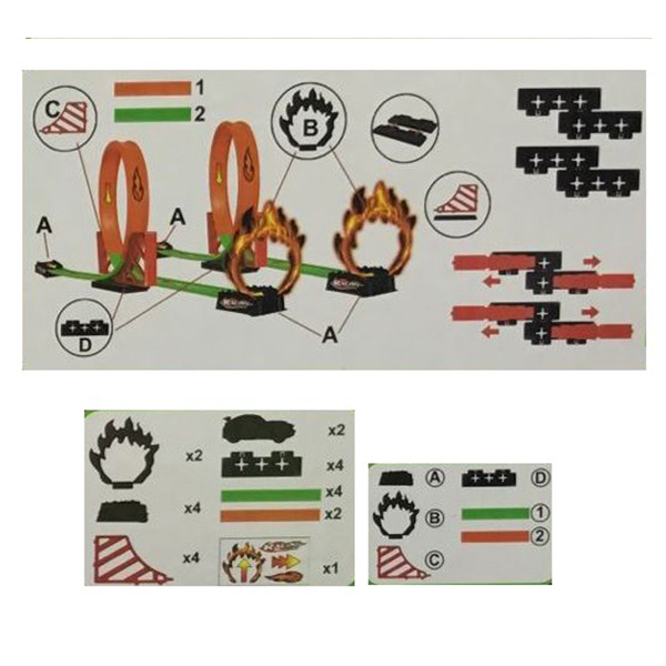 Non Toxic ABS Plastic Toy Race Car Track Sets 2 In 1 Racing Game For Kids