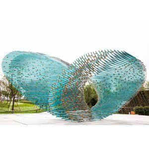 Metal Ring Stainless Steel Sculptures Abstract Modern Customized For Garden