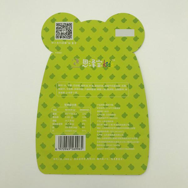 Buy 80g VMPET Custom Shaped Plastic Bags Zipper Pouch Die Cut at wholesale prices