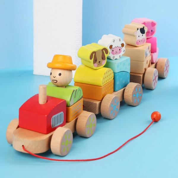 Wood Train Truck Shape DIY Educational Toy for Preschool Toddler Children