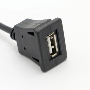 CUSTOM Snap Socket USB 2.0 A Male Panel Mount Cable with 6 Wires Dupont Terminal