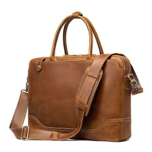 China 14inch Leather Laptop Satchel on sale