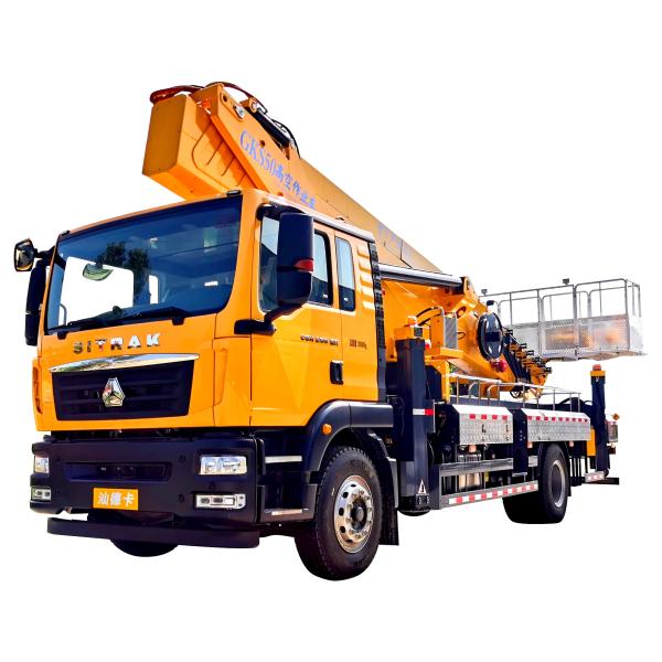 Buy 50m working height truck mounted crane with cradle for aerial work platform for sale at wholesale prices