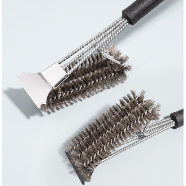 304 Stainless steel Cleaning Brush with Scraper BBQ Brush Oven and Grill Net Cleaning Tools
