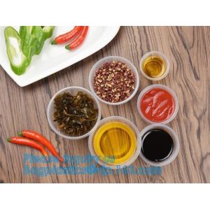 Custom printed clear transparent disposable PET plastic source cup bowl,0.75oz