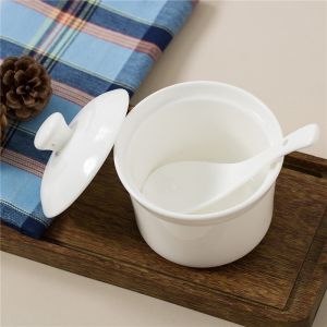 Restaurant Lead Free Waterproof Ceramic Bowl With Lid