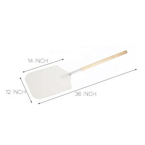 12''*14''*36'' Rectangle Wood Handle Metal Pizza Peel Aluminum Pizza Shovel 91cm