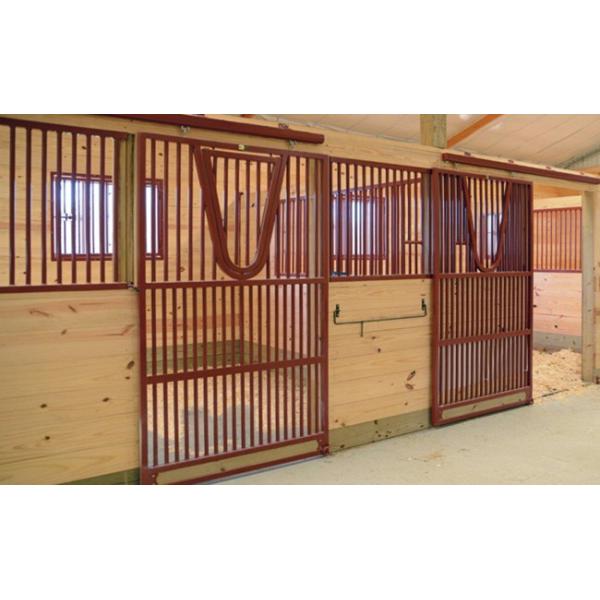 Front Panel Wooden European Horse Stalls Bamboo Material For High Safety