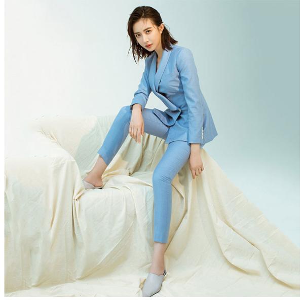 Regular Fit Women's Suit Two Pieces Long Sleeve Autumn For Office Lady Business Set