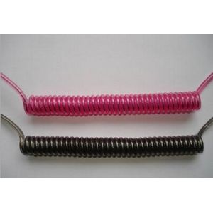 Custom Orange TPU Coated White Plastic Cord Inside Spring Coil Tether Leash