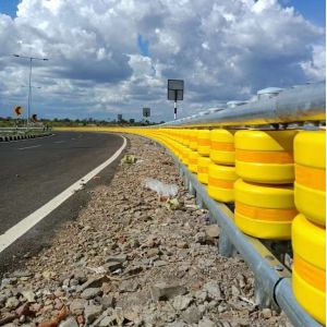 Highway Roller Barrel Barrier OEM Yellow Safety Roller Barrier