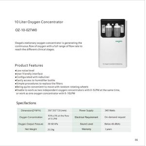 10l Portable FDA Medical Concentrator 24 Hours Consistent Oxygen Supply