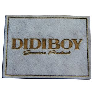 Customized Embossed Leather Patches Panton Color heat burning logo