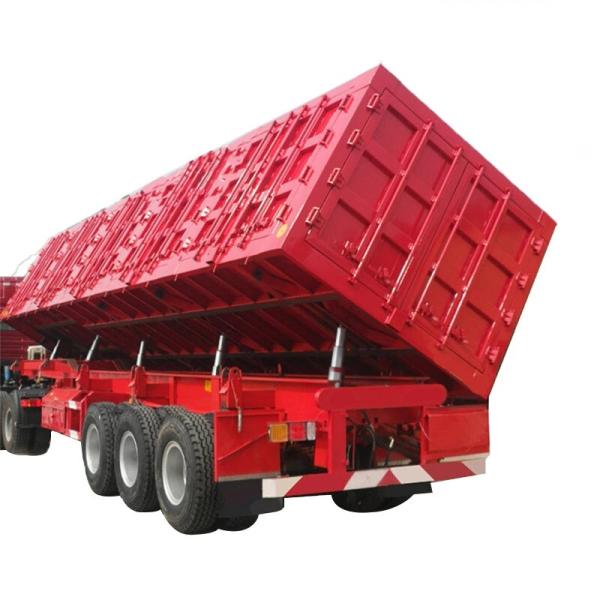 3-Axles Tipping Coal Mine Transportation Semi Trailer Engineered For Efficient
