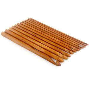 8 Pieces 1mm to 2.75mm Wooden Bamboo Crochet Hooks Set Handcrafted Knitting