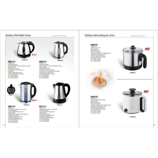 Home Electric Kettle 20.3cm*16.5cm*23cm Stainless Steel Material Power Source