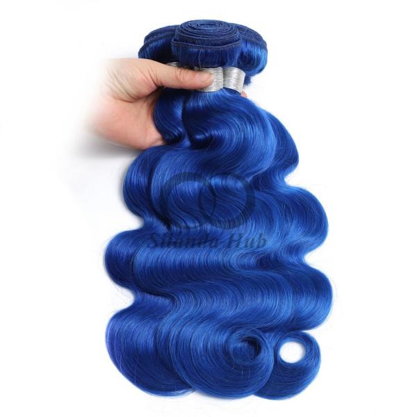 Blue Body Wave Remy Human Hair Bundles Sew In Weave Bundles Brazilian Bundle Deals