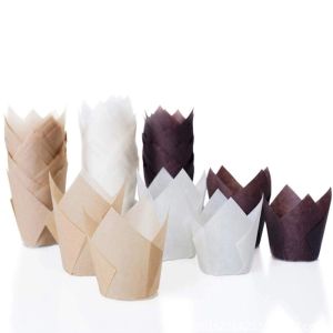 Oven Safe Greaseproof Mini Tulip Paper Baking Cups