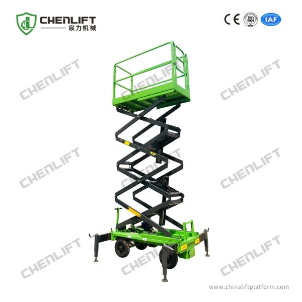 Buy Manual Pushing Mobile Scissor Lift Working Height 8 Meters 500Kg Loading Capacity Aerial Work Platform at wholesale prices