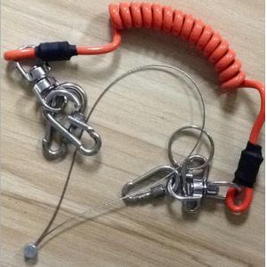 Good Strong Carabiner Lock Coiled Lanyard Tether Protect Tools