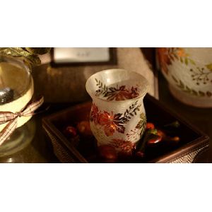 glass hurricane w/decor