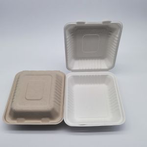 8 Inch Biodegradable Bagasse Tableware Sugarcane Laminated Food Containers