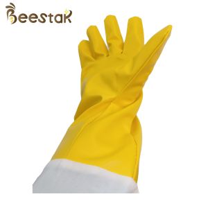 Professional Grade White Sheepskin Gloves for Beekeeping with Ventilated Cuff