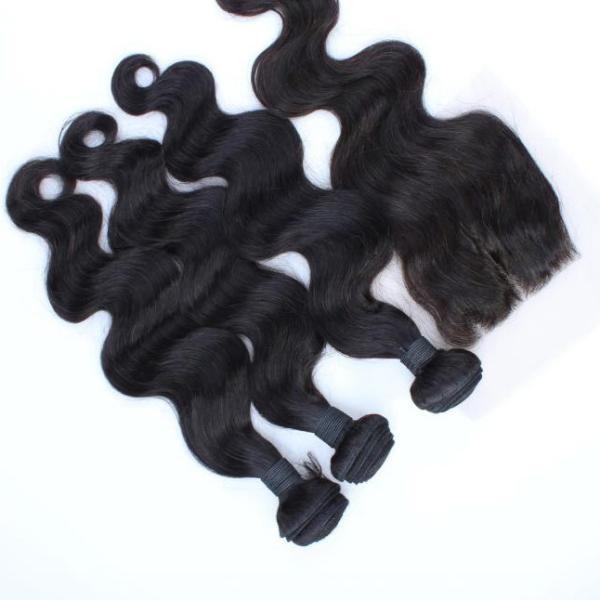 Body Wave Natural Color brazilian hair virgin hair bundles with lace closure
