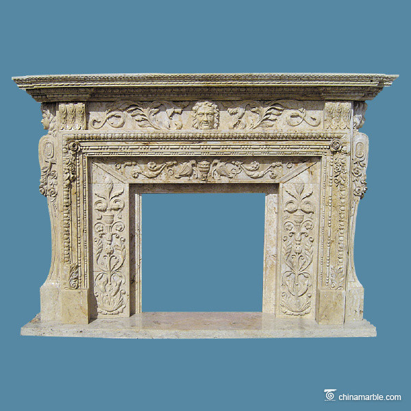 Buy Natural stone , White fireplace Carved Stone Marble Fireplace Surround at wholesale prices