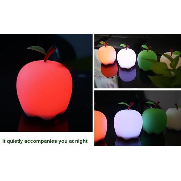 Silicone Children Colorful Night Lights,Apple shaped children's silicone touch sensor LED night light