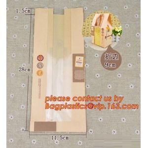 OPP Window Paper Bags, opp paper bags, Custom printed French bread packaging