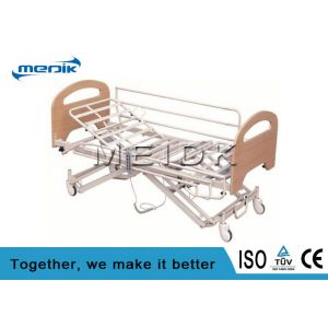 Quality Enameled Steel Structure Nursing Home Beds With Collapsible Side Rails for sale