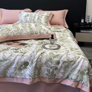 European Skin-Friendly Printing Summer Quilt Set of Four in Smooth Ice Silk Gift
