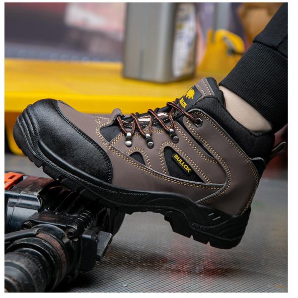 Oxford Cloth Security Boots Men PU Injection Sole Steel Plate Anti Proof Work For Mens