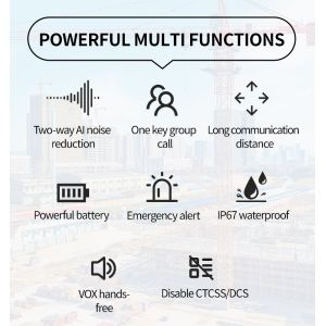 Chierda TC368 Plus UHF Waterproof Walkie Talkie 10KM Range