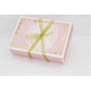 Pink Gold Stamping Disposable Paper Food Packaging For Cookie Gift