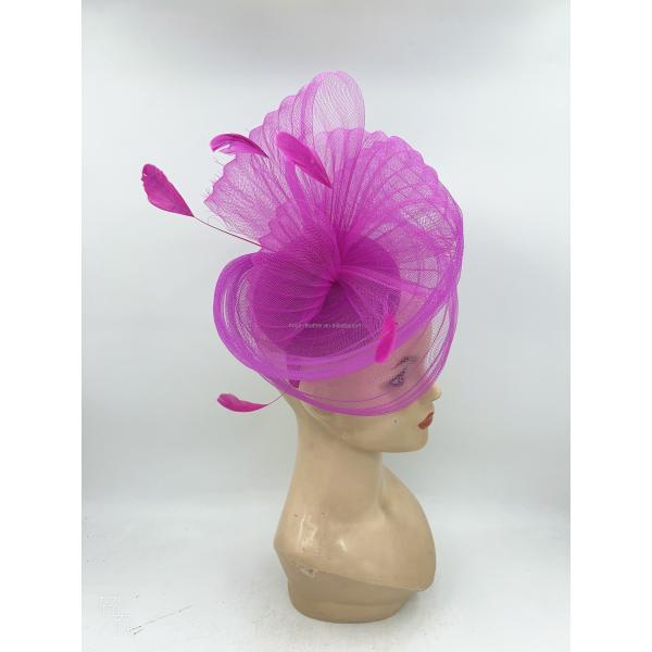 30 cm Dyed Pattern Sinamay Feather Fascinator for Special Occasions