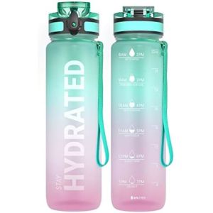 32oz Motivational Sports Water Bottle with Time Marker - Times to Drink - Tritan
